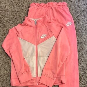 Nike Kids Pink and Gray Sweatpants & Jacket Set